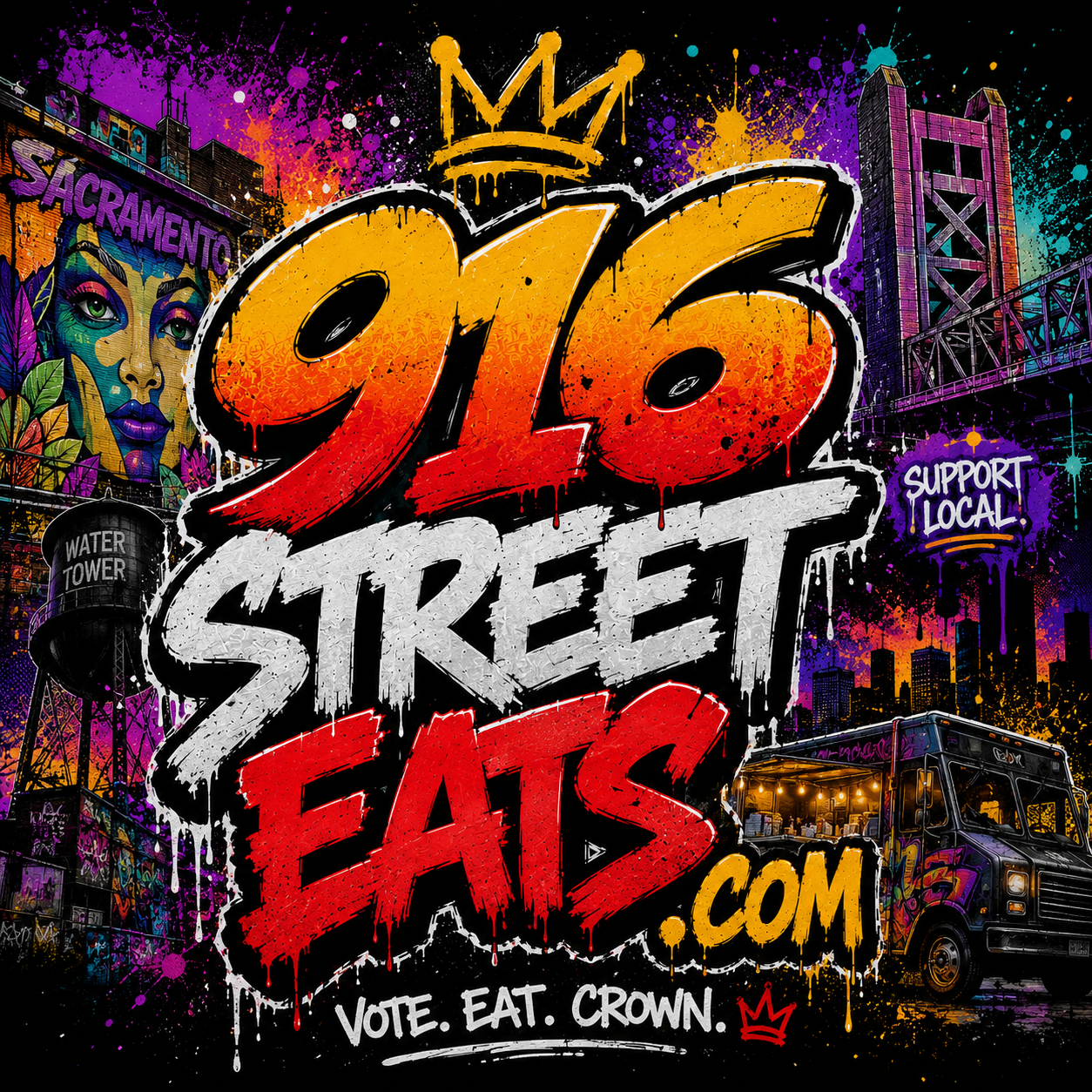 916 Street Eats — Sacramento food truck battle logo